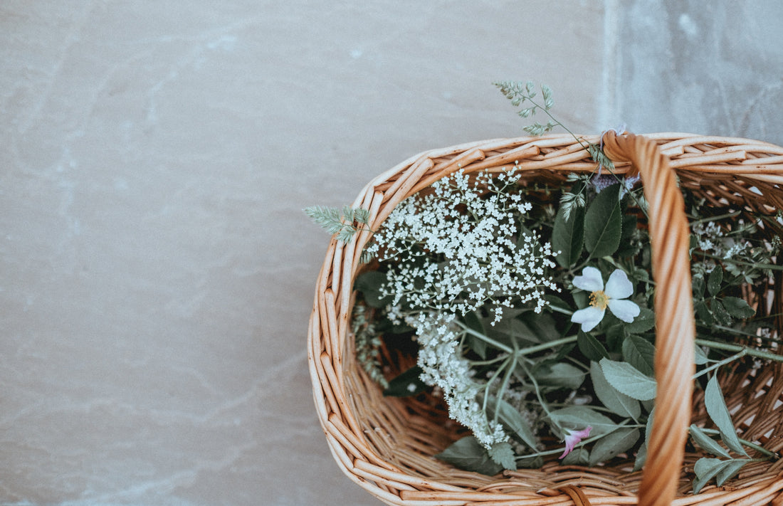 a wicker planter