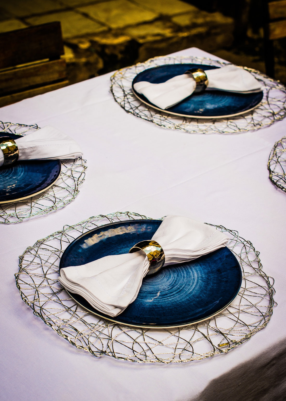a table for four with quality dinnerware
