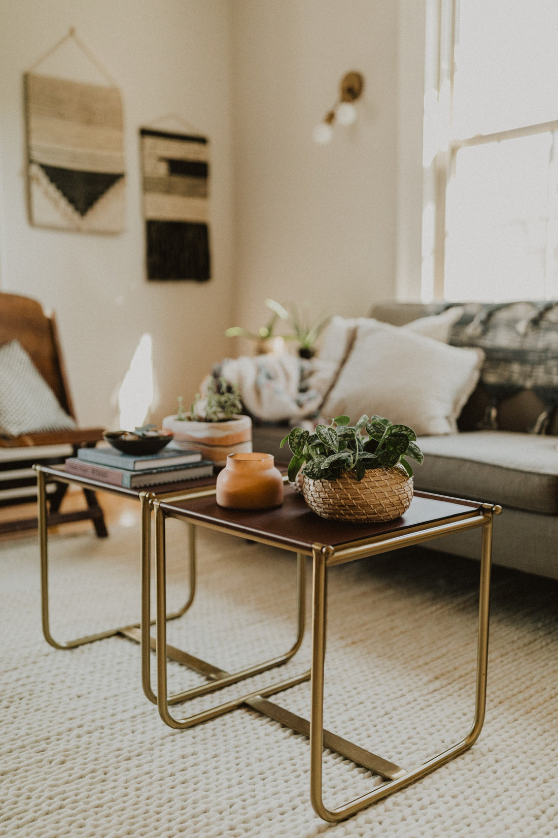 various decors and textures on top of a coffee table
