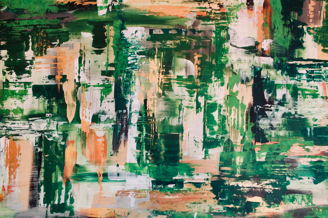 green abstract painting or wall art