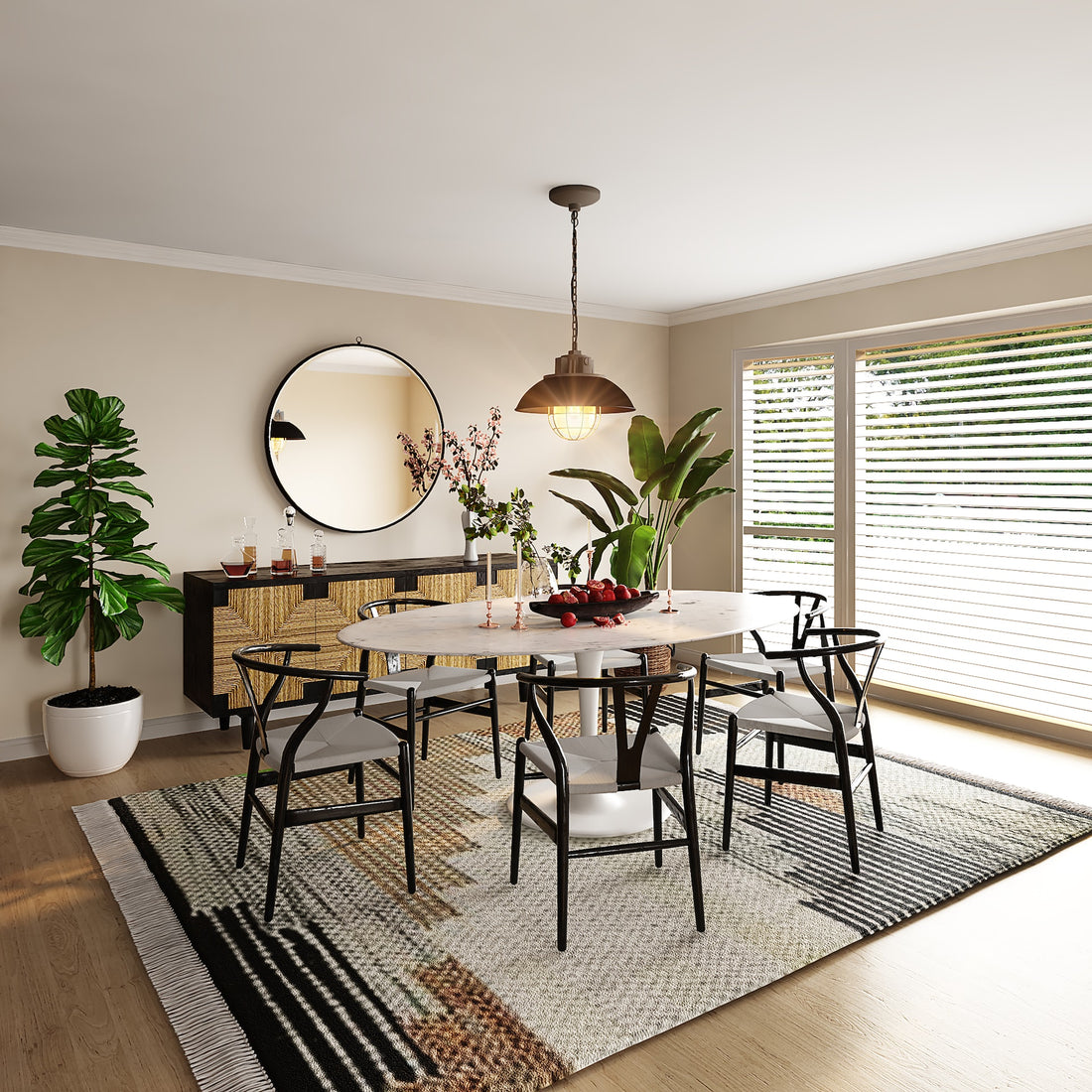 a nice cozy dining table