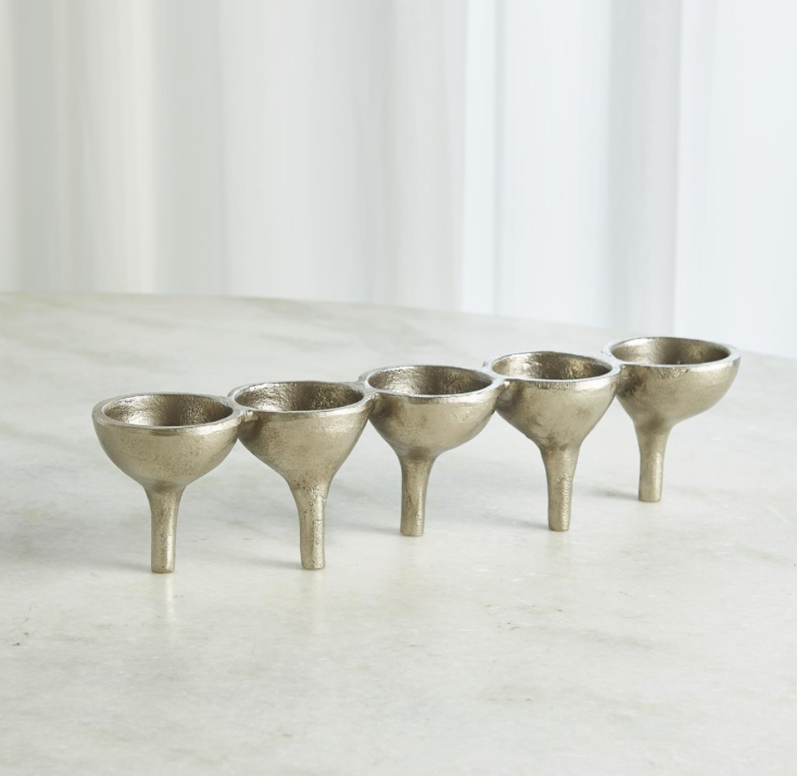 5 Tea light holders made of nickel