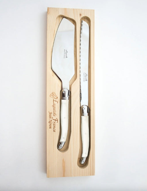 Laguiole ivory cake serving set
