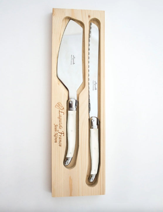 Laguiole ivory cake serving set