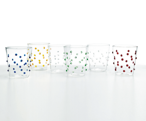 6 handblown italian glasses