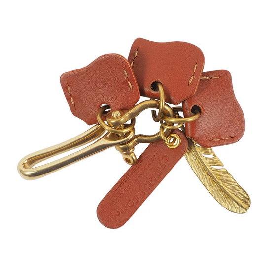 Leather Fish hook keychain