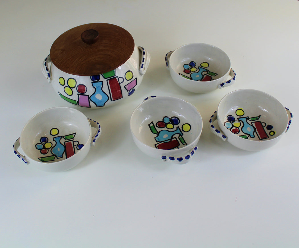Industria Argentina soup set Mid-Century Antique