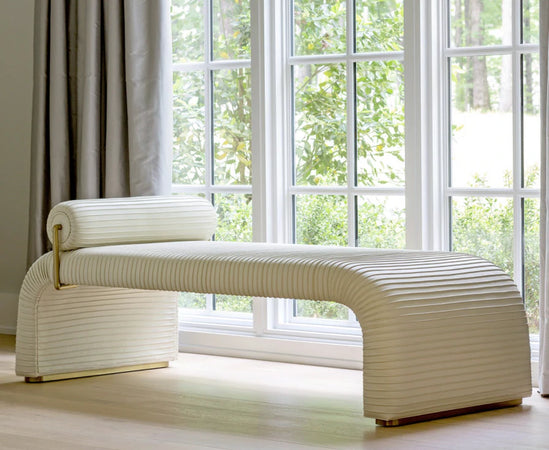Cade Daybed in Milk Leather by Julie and Ev