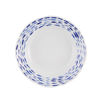 Blue and white Ikat design dinner plate