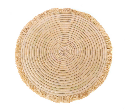 Large Fringed Charger, Natural
