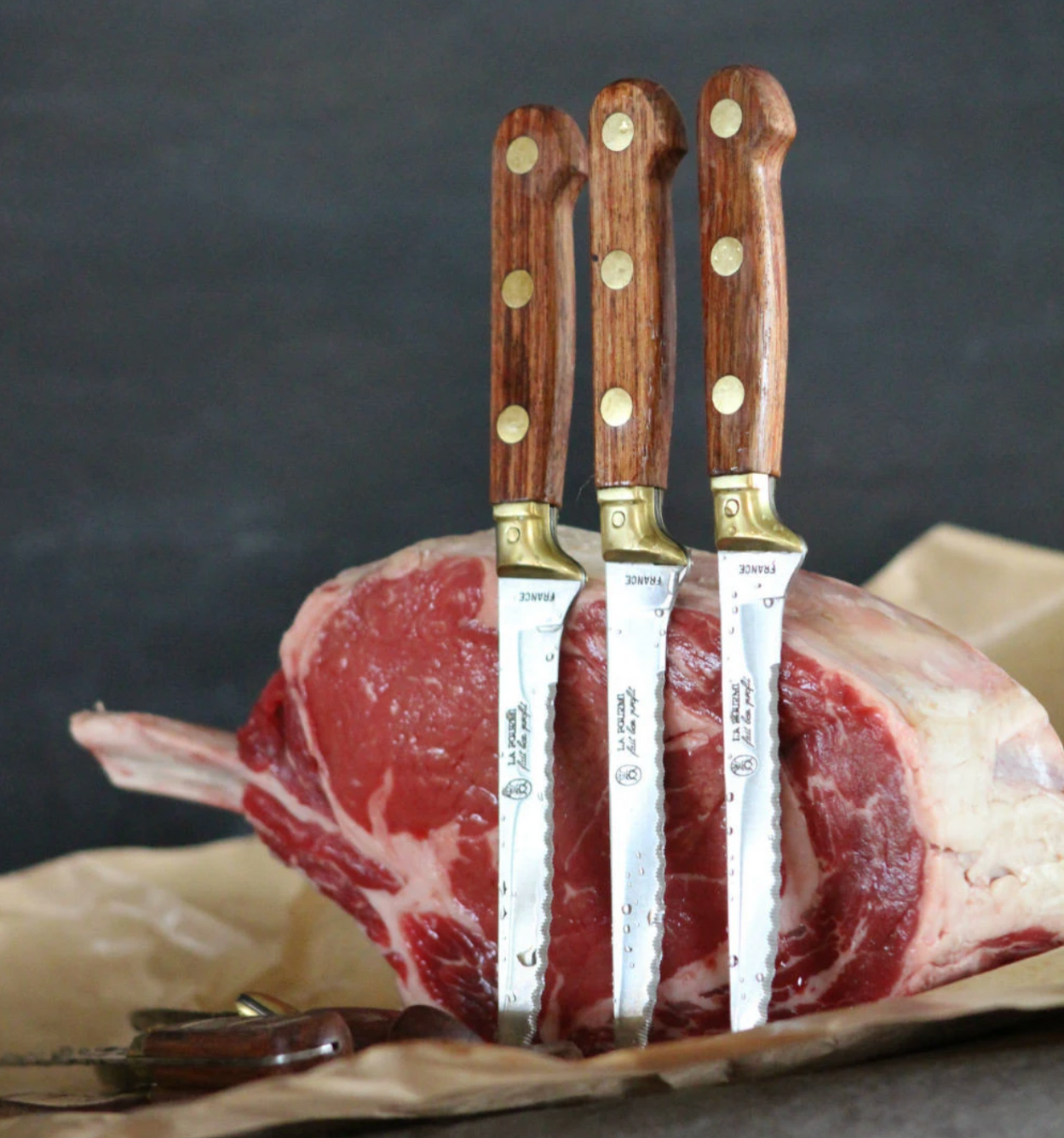 La Fourmi Laiton Steak Knives in Presentation Box 4 Pieces — Julie & Ev