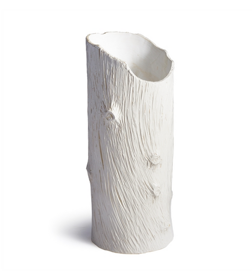 Modern Faux Bois Vase in White