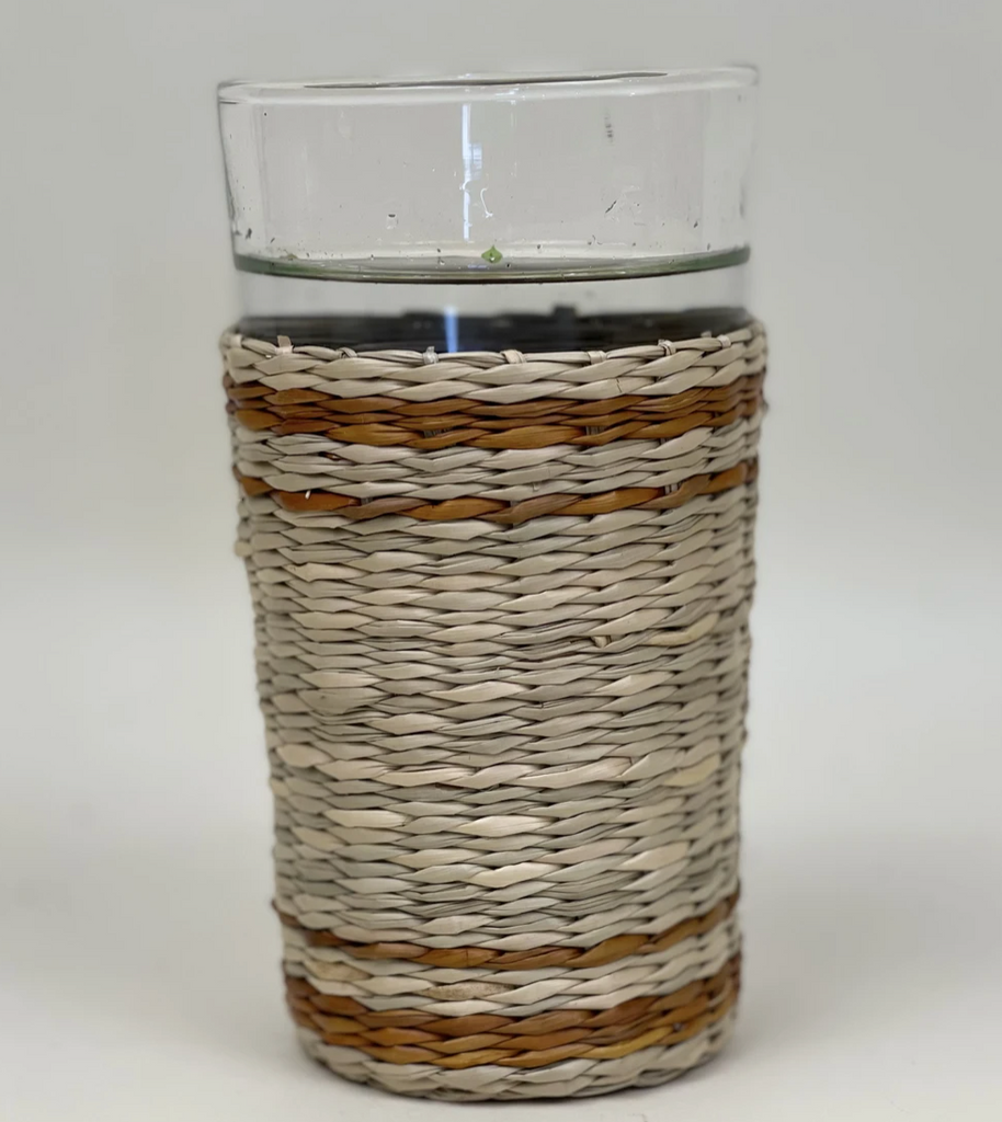 Seagrass Cage Highball Glass Set & Pitcher