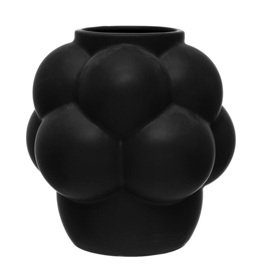 black stoneware vase
