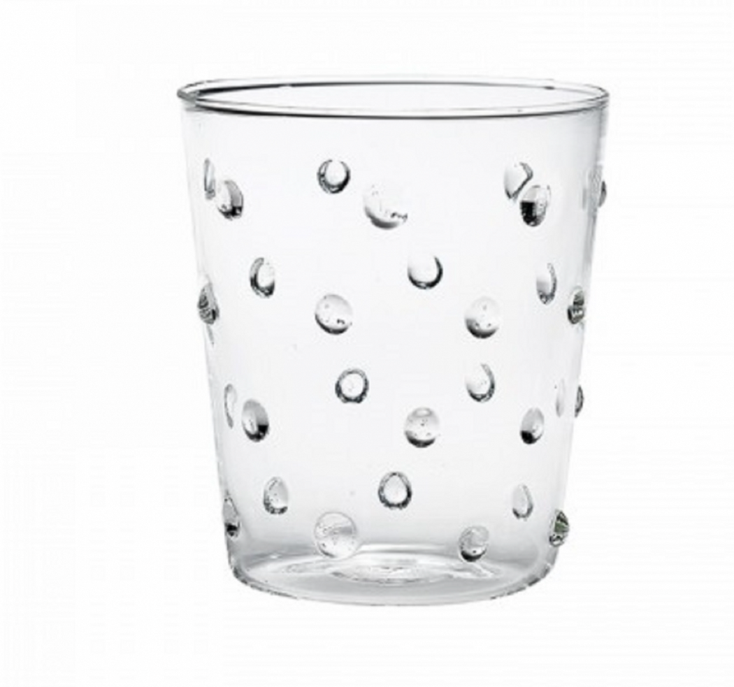 1 piece zafferano party glass with white dots