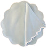Scallop Border Placemat and Napkin Set Italian Linen Made in New York Blue and White