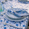 Blue and white Ikat design dinnerware